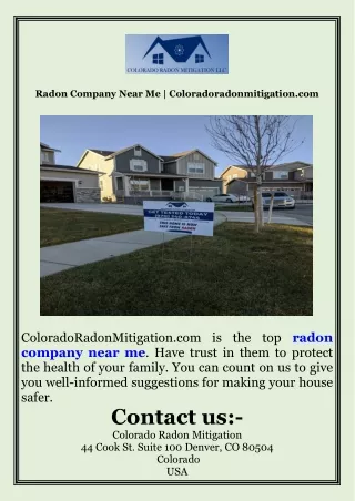 Radon Company Near Me  Coloradoradonmitigation.com