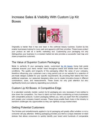 Increase Sales & Visibility With Custom Lip Kit Boxes