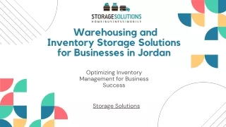 Warehousing and Inventory Storage Solutions for Businesses in Jordan