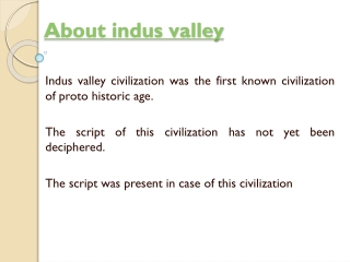 About indus valley