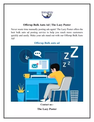 Offerup Bulk Auto Ad  The Lazy Poster