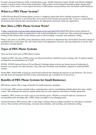Understanding the Basics of PBX Phone Systems for Small Businesses