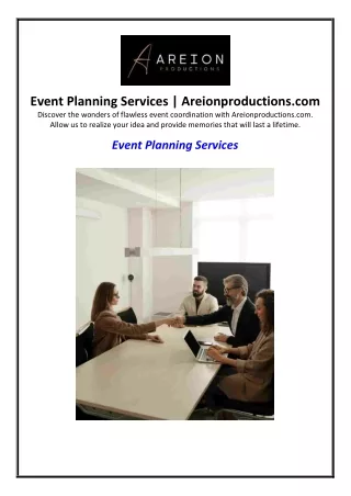 Event Planning Services | Areionproductions.com