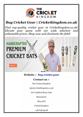 Buy Cricket Gear  Cricketkingdom.co.uk