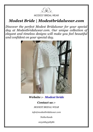 Modest Bride  Modestbridalwear.com