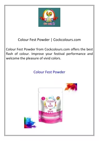 Colour Fest Powder Cockcolours.com