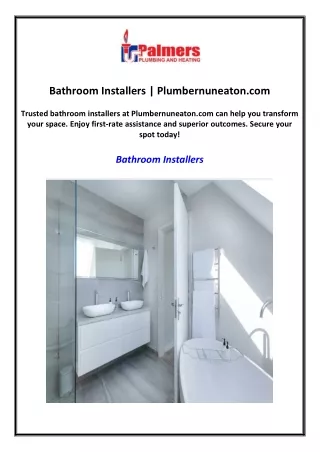 Bathroom Installers | Plumbernuneaton.com