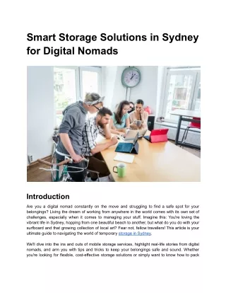 Smart Storage Solutions in Sydney for Digital Nomads