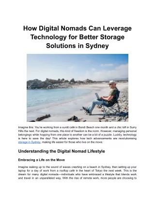 How Digital Nomads Can Leverage Technology for Better Storage Solutions in Sydney