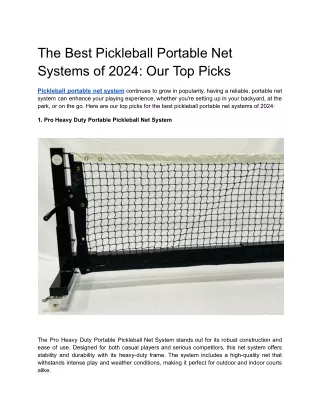 The Best Pickleball Portable Net Systems of 2024_ Our Top Picks