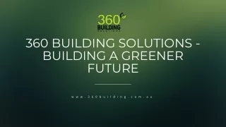 Sustainable Builders Canberra--360 Building Solutions