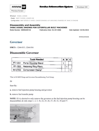 Caterpillar Cat 980F II WHEEL LOADER (Prefix 8JN) Service Repair Manual (8JN00001 and up)