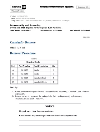 Caterpillar Cat 980G II Wheel Loader (Prefix AWH) Service Repair Manual (AWH00001 and up)