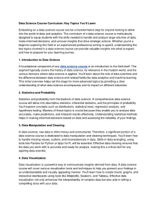 Data Science Course Curriculum_ Key Topics You’ll Learn