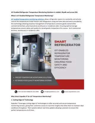IoT-Enabled Refrigerator Temperature Monitoring in KSA