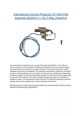 International Comfort Products 1011483-Pilot Assembly Bq3451C L-Tip C-Mtg_PartsHnC