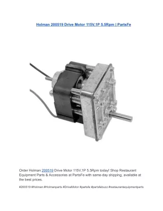 Holman 200519 Drive Motor 115V,1P 5.5Rpm | PartsFe