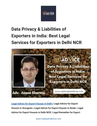 Data Privacy & Liabilities of Exporters in India - Google Docs