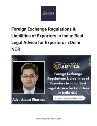 Foreign Exchange Regulations & Liabilities of Exporters in India - Google Docs