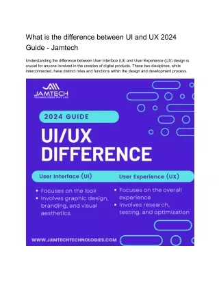 What is the difference between UI and UX 2024 Guide  Jamtech