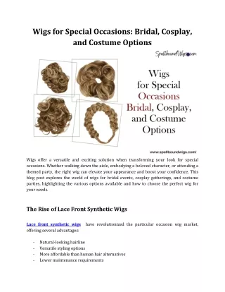 Wigs For Special Occasions_ Bridal, Cosplay, And Costume Options