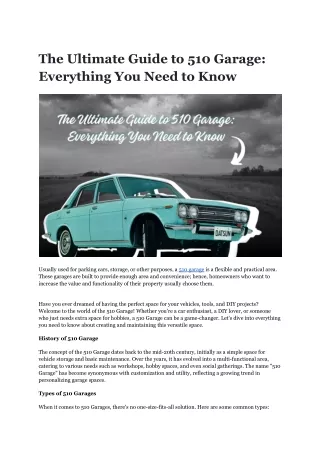 The Ultimate Guide to 510 Garage_ Everything You Need to Know