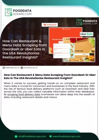 How Can Restaurant & Menu Data Scraping from Doordash or Uber Eats in the USA Re