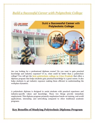 Build a Successful Career with Polytechnic College