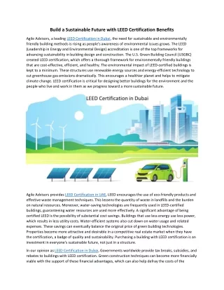 Build a Sustainable Future with LEED Certification Benefits