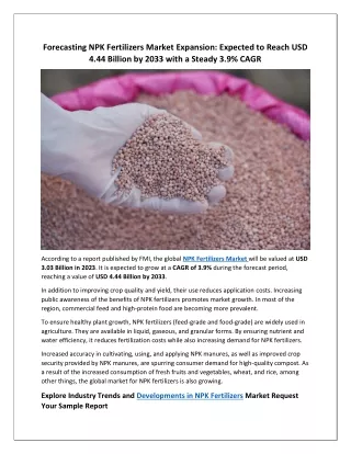 NPK Fertilizers Market