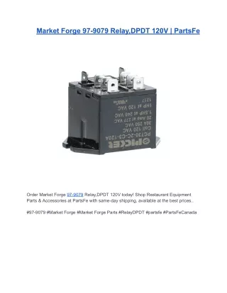 Market Forge 97-9079 Relay,DPDT 120V | PartsFe