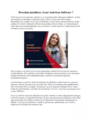 Hvordan installeres Avast Antivirus Software ?