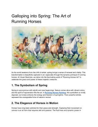 Galloping into Spring: The Art of Running Horses