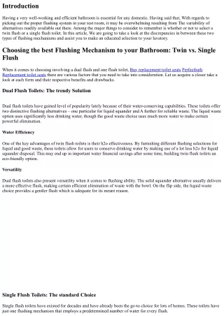 Choosing the Right Flushing System on your Bathroom: Dual vs. One Flush