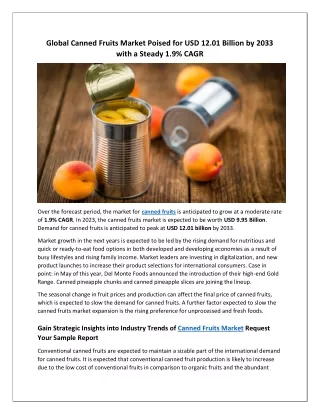 Canned Fruits Market