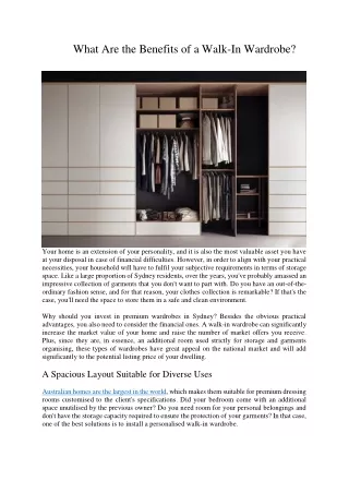 What Are the Benefits of a Walk-In Wardrobe