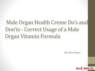 Male Organ Health Creme Do