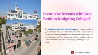 Create the Dreams with Best Fashion Designing College