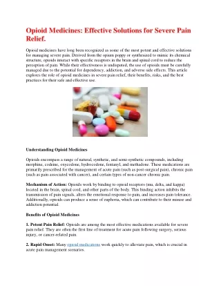 Opioid Medicines soma tablet