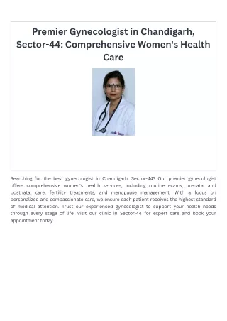 _Premier Gynecologist in Chandigarh, Sector-44 Comprehensive Women's Health Care (1)