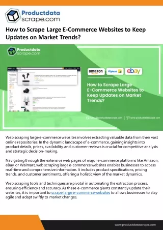 How to Scrape Large E-Commerce Websites to Keep Updates on Market Trends