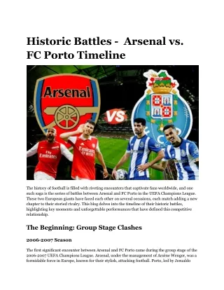 Historic Battles -  Arsenal vs FC Porto Timeline