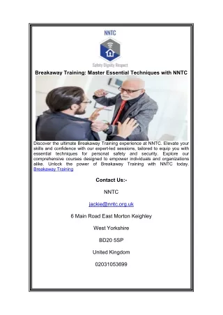 Breakaway Training: Master Essential Techniques with NNTC