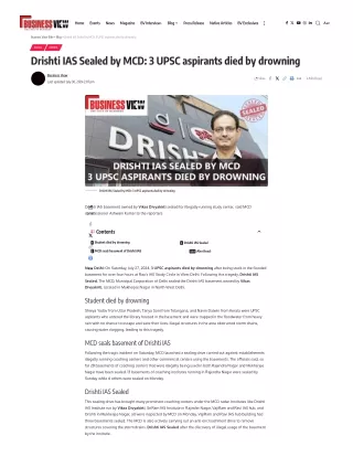 Drishti IAS Sealed by MCD 3 UPSC aspirants died by drowning