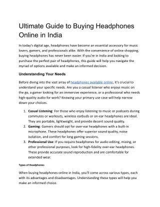 Ultimate Guide to Buying Headphones Online in India