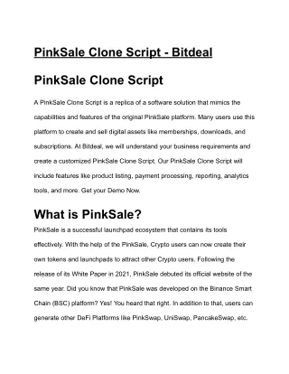 PinkSale Clone Script - Bitdeal (1)