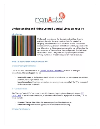 Colored Lines on TV: Identifying Issues and Resolving Them