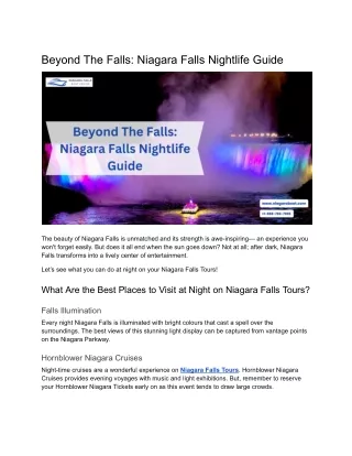 Beyond The Falls: Niagara Falls Nightlife Guide
