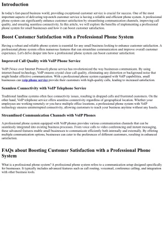 Boost Customer Satisfaction with a Professional Phone System
