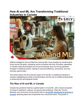 Transforming Canadian Industries with AI and ML